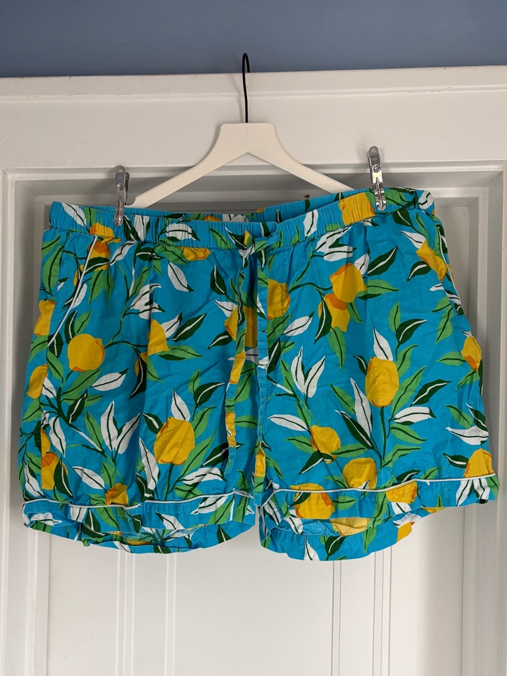 Anthropologie Print Fresh Lemon Zest Organic Cotton Sleep Shorts Size 1x